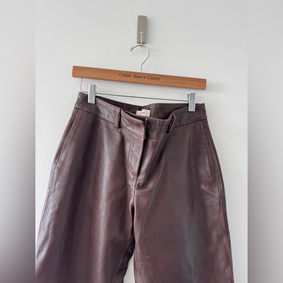 REFORMATION NWT Veda Gisele Low Rise Leather Pants 2 - Picture 5 of 7